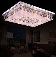 长方形水晶灯吸顶灯现代简约led客厅灯大气创意卧室餐厅灯