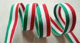 1cm-7cm 红白绿条纹织带三色带螺纹织带头饰DIY蝴蝶结