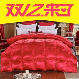 品牌床上用品结婚庆大红色羽绒被95白鹅绒被子加厚冬被芯双人特价