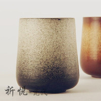 日式简约手工杯子 咖啡杯茶杯办公室水杯 复古色釉纹理陶瓷杯