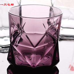 包邮意大利进口 果汁杯 玻璃杯透明杯洋酒杯 多色耐热家庭几何形