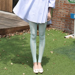 2015新款韩国版白色冰丝打底裤夏季外穿糖果色九分裤防晒女裤薄款
