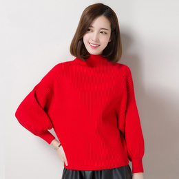 韩国SZ2015冬季新款羊毛衫 女 韩版高领长袖打底衫时尚蝙蝠袖毛衣