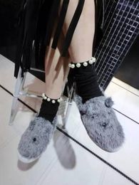 包邮韩国韩版袜子女式糖果色堆堆袜纯棉袜短袜珍珠中筒袜堆堆袜