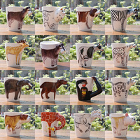 3D立体动物马克杯创意可爱卡通陶瓷杯子牛奶咖啡杯简约个性水杯