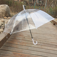 包邮 创意白色长柄透明伞 自动长柄伞 舞台道具伞