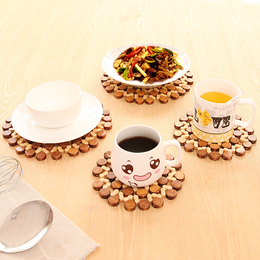 竹制餐垫隔热垫加厚圆形环保镂空桌垫子厨房餐具锅垫防烫碗垫盘垫
