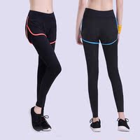 假两件运动裤吸湿排汗女士跑步长裤高弹力瑜伽健身裤
