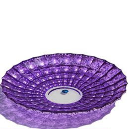 欧式奢华客厅水晶玻璃果盘水果盘紫色幻彩加厚茶几婚庆大号干果盘
