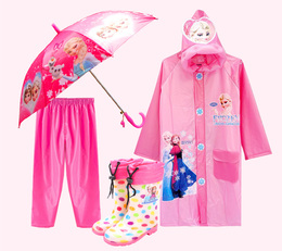 儿童雨衣中大童书包位充气男童 KT猫女童小学生加厚雨鞋雨伞雨裤