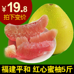 【拍下19.8】平和红心蜜柚5斤装 琯溪红肉柚子新鲜水果管溪红柚