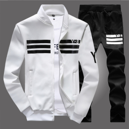 男士运动套装春秋季薄款卫衣休闲跑步服青年开衫长袖运动服两件套