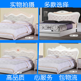 热卖简约时尚欧式烤漆单双人床头床头板软包皮质靠背床头柜可定制