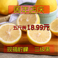 安岳黄柠檬新鲜现摘水果薄皮多汁三级果丑柠檬5斤特价促销包邮