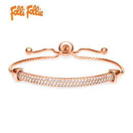 folli follie欧洲轻奢925纯银系列不褪色玫瑰金优雅大气 手链
