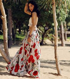 海岛度假长裙 沙滩裙 性感复古两件套 波西米亚裙 FP裙子