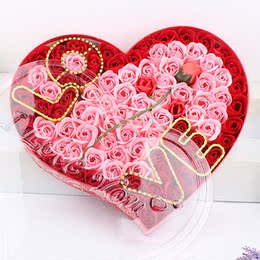 情人节礼物女友生日浪漫创意100朵心形玫瑰香皂花礼盒肥皂花