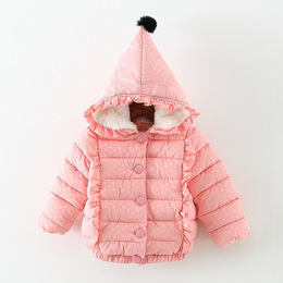 冬款女宝宝棉衣外套1-2岁小女童中长款棉袄0-3岁韩版婴儿加厚上衣