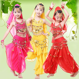 儿童演出服女童印度舞肚皮舞表演服装新疆舞幼儿民族舞蹈练功服