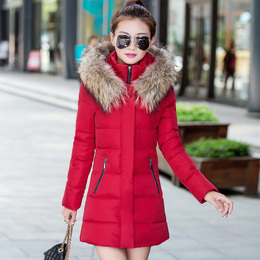 韩版棉服女中长款秋冬装大码加厚棉袄外套长袖显瘦羽绒棉修身大衣