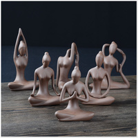 陶瓷工艺品瑜伽馆会所人物创意小摆件客厅办公桌减肥个性生日礼物