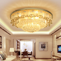 新款豪华大气水晶灯圆形客厅灯欧式LED吸顶灯现代简约中式卧室灯