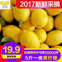 安岳黄柠檬新鲜5斤水果一二级薄皮柠檬小果特价包邮