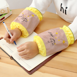 韩版冬季时尚长款短款毛绒可爱卡通儿童成人通用袖套防污护袖头