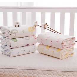婴儿毛巾浴巾六层蘑菇童被纯棉纱布毛巾被吸水儿童宝宝蘑菇被盖毯