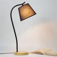 北欧简约节能护眼LED台灯卧室床头办公创意个性艺术实木调光台灯