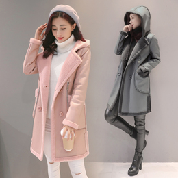 羊羔毛外套2016秋冬新款韩版修身中长款皮毛一体大衣加厚保暖皮衣