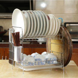 厨房置物架双层碗架碗碟架用品宜家沥水架碗盘刀架砧板收纳架用具