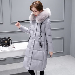 棉衣女长款2016新款韩版修身羽绒棉服大毛领大码女装加厚保暖外套
