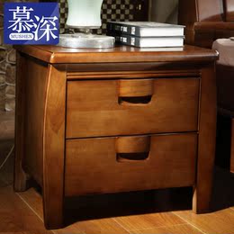 床头柜实木特价简约现代橡胶木整装原木色榉木色胡桃色床边储物柜