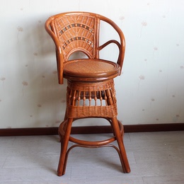 江南艺苑 正品特价热卖 旋转印尼植物藤椅 休闲椅 高脚凳 吧台凳