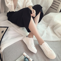 韩国小白鞋女夏季系带韩版平底板鞋学生运动鞋明星同款休闲鞋单鞋