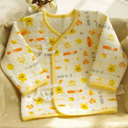 童泰婴儿保暖内衣上衣1-3-6个月夹棉绑带和尚服加厚宝宝保暖衣