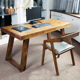 简易电脑桌 台式家用办公桌 双人写字桌书桌实木老板桌时尚写字台