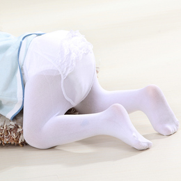 夏季婴儿连裤袜天鹅绒女宝宝打底袜薄款新生儿大PP蕾丝连体袜子