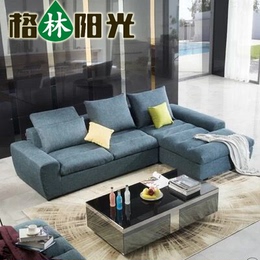 简约现代美式布艺沙发转角可拆洗客厅大小户型沙发乳胶组合套装