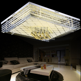 客厅灯长方形水晶灯大气 LED吸顶灯具卧室灯现代简约吊灯餐厅灯饰