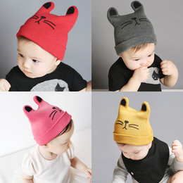 婴儿帽子春秋0-3-6-12个月男女宝宝帽子秋冬季儿童帽子韩国新生儿