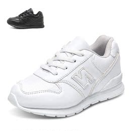 儿童白色运动鞋男童鞋女童白色运动鞋透气白球鞋白波鞋学生黑白鞋