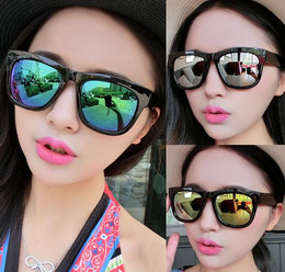 2016新款韩版夏季彩色反光太阳镜男士潮个性复古方形全框墨镜女士