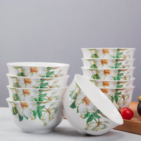 【天天特价】10个包邮4.5英寸陶瓷饭碗 米饭碗家用骨瓷金钟碗餐具