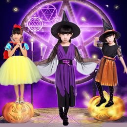 万圣节儿童表演服装 cosplay魔法师女巫演出服 巫婆披风斗篷服饰