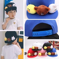 儿童嘻哈帽 可爱卡通可妮兔布朗熊平沿鸭舌帽 韩版个性潮流棒球帽