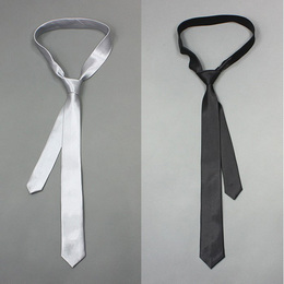 5CM韩版窄领带 男女士/学生/结婚伴郎团体休闲职业黑色银色小领带