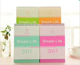 日韩文具2017手帐台历创意Simple Life计划本卡通桌面日程本 包邮