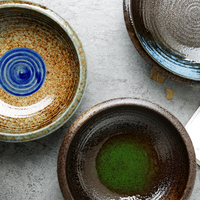 驮【日本进口 磨砂粗瓷浅口碗】面碗 陶瓷日式餐具 大钵 独特味道
